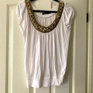 Arden B. | Embellished White Top